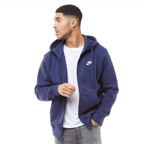 nike hoodie met rits heren blauw|Blauw Hoodies .